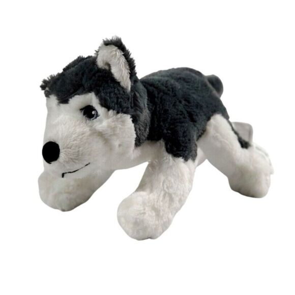 Ikea Livlig Siberian Husky Plush Wolf Dog Puppy Toy Realistic Floppy Furry Grey - Picture 1 of 8